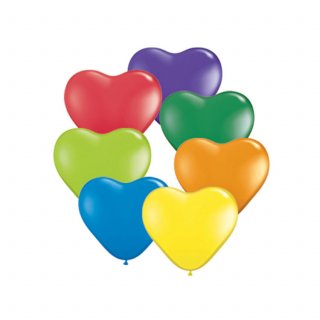 Globos Qualatex Corazón Q6 - Surtido Carnival (100 un.)