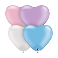 Globos Qualatex Corazón Q6 - Surtido Pearl (100 un.)