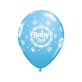 Globos Qualatex Redondos Q11 - Baby girl / Baby boy dots 25 un.