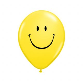 Globos Qualatex Redondos Q5 - Caras sonrientes amarillo 100u.