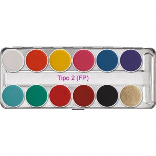 Paleta Aquacolor Kryolan 12 colores